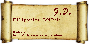 Filipovics Dávid névjegykártya